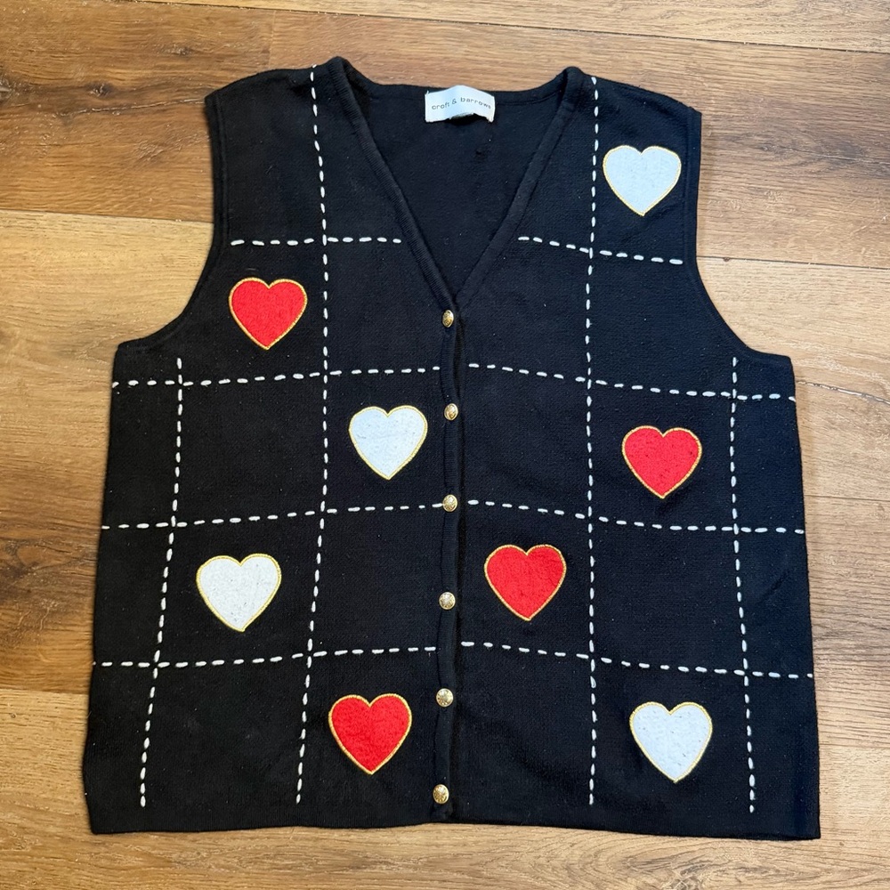 Vintage Y2K Heart Sweater Vintage Valentines Sweater Heart Sweater Vest Cardigan